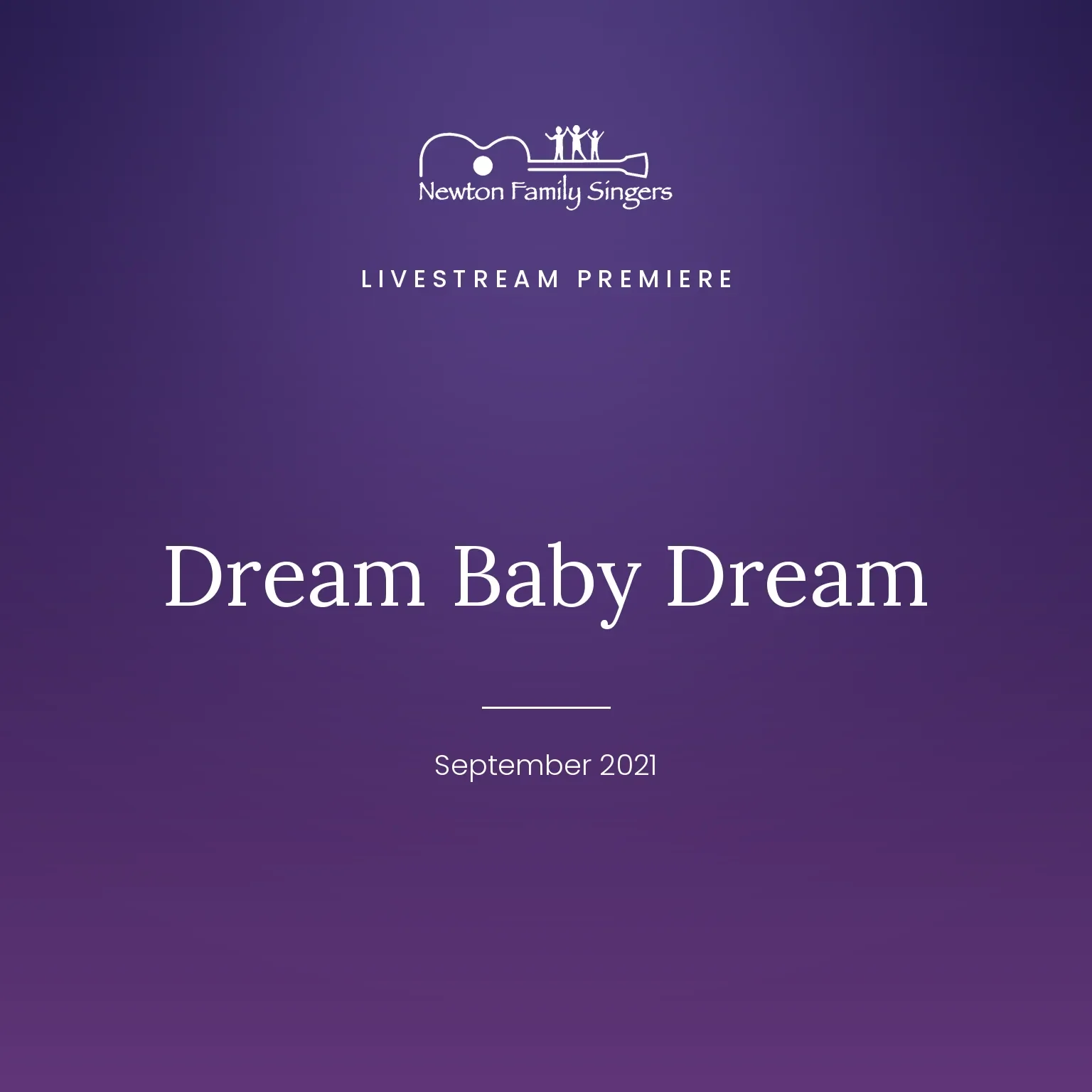 Title card for Dream Baby Dream, a livestream video launch in September 2021