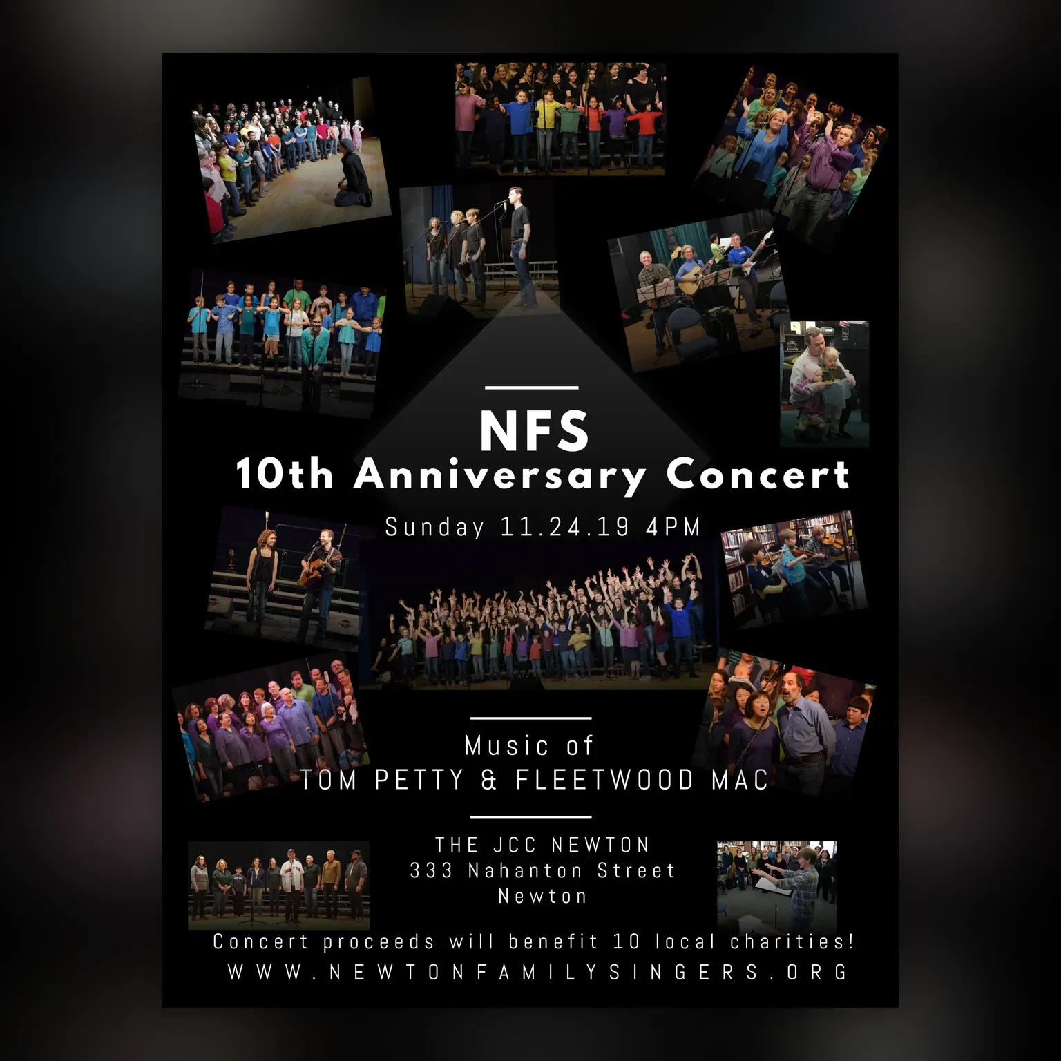 Poster for the NFS 10th Anniversary Concert: Tom Petty and Fleetwood Mac, November 24, 2019