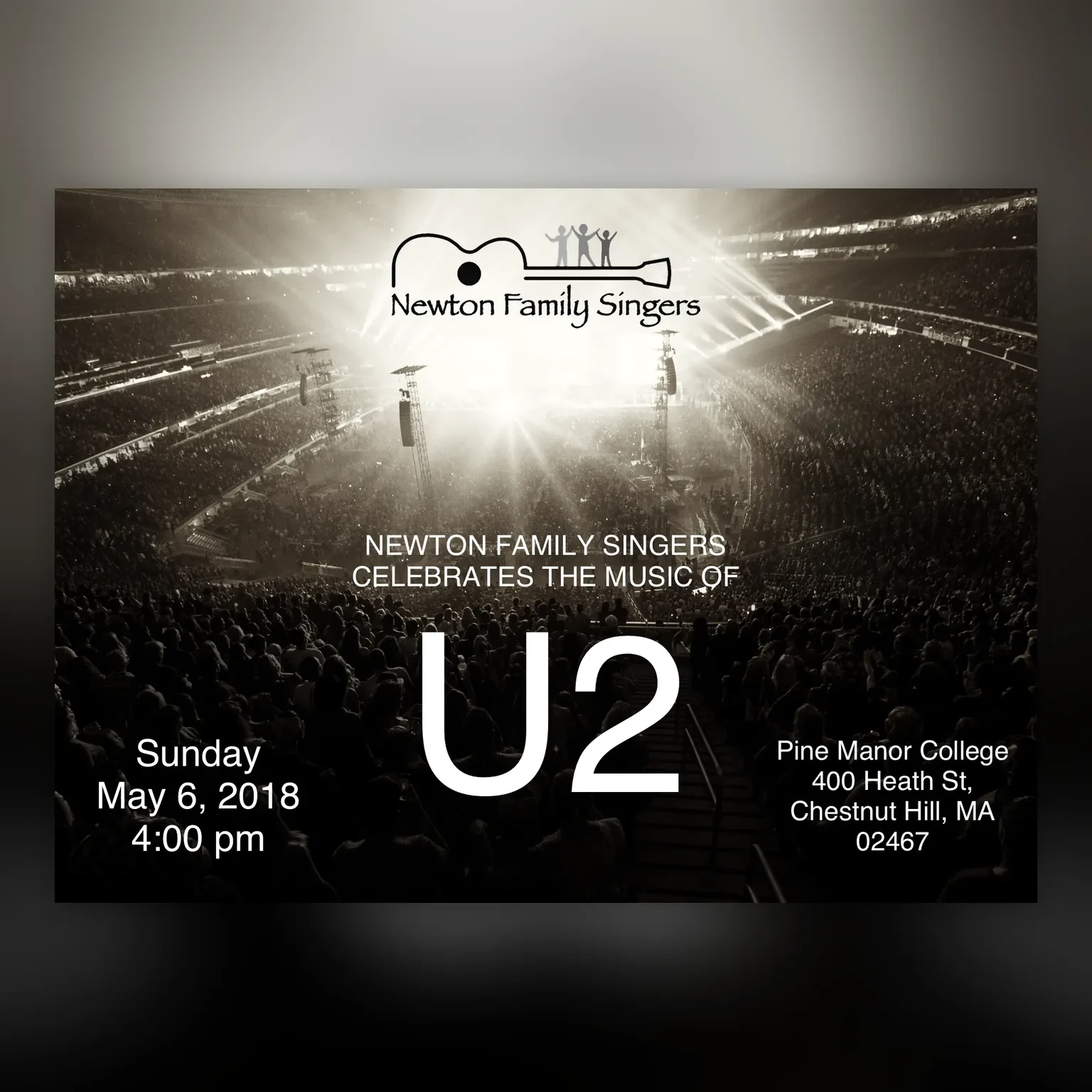 Poster for In the Name of Love: NFS Rocks the Music of U2, May 6, 2018