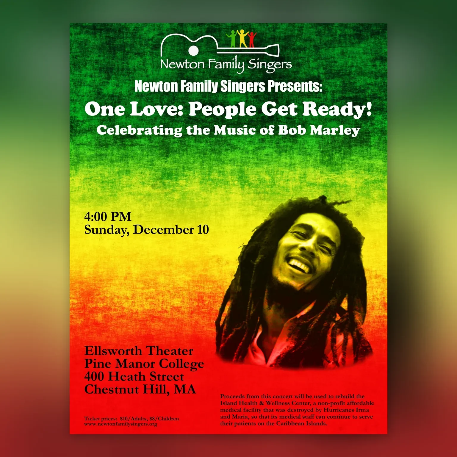 Poster for One Love: People Get Ready! Celebrating the Music of Bob Marley, December 10, 2017
