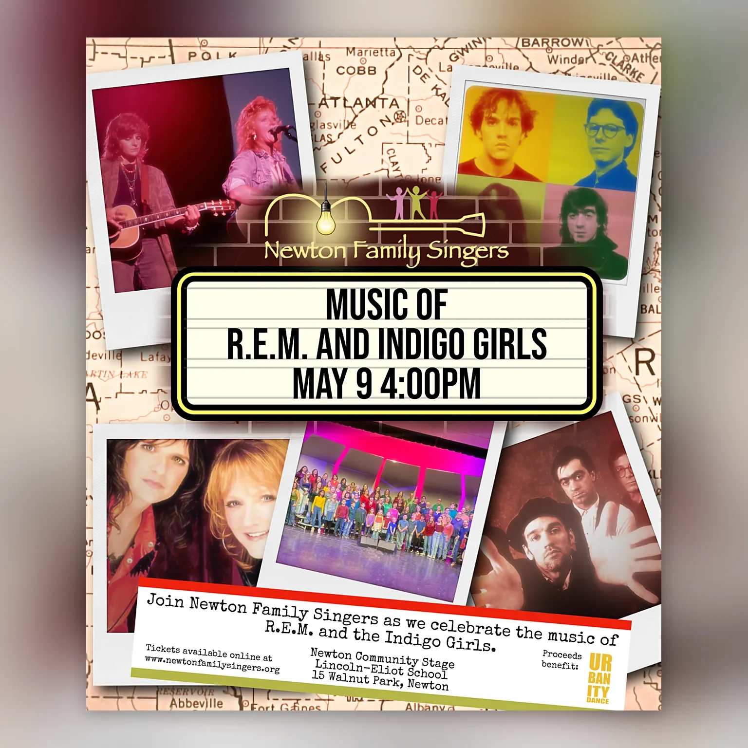 Poster for The Music of R.E.M. and the Indigo Girls, May 9, 2026