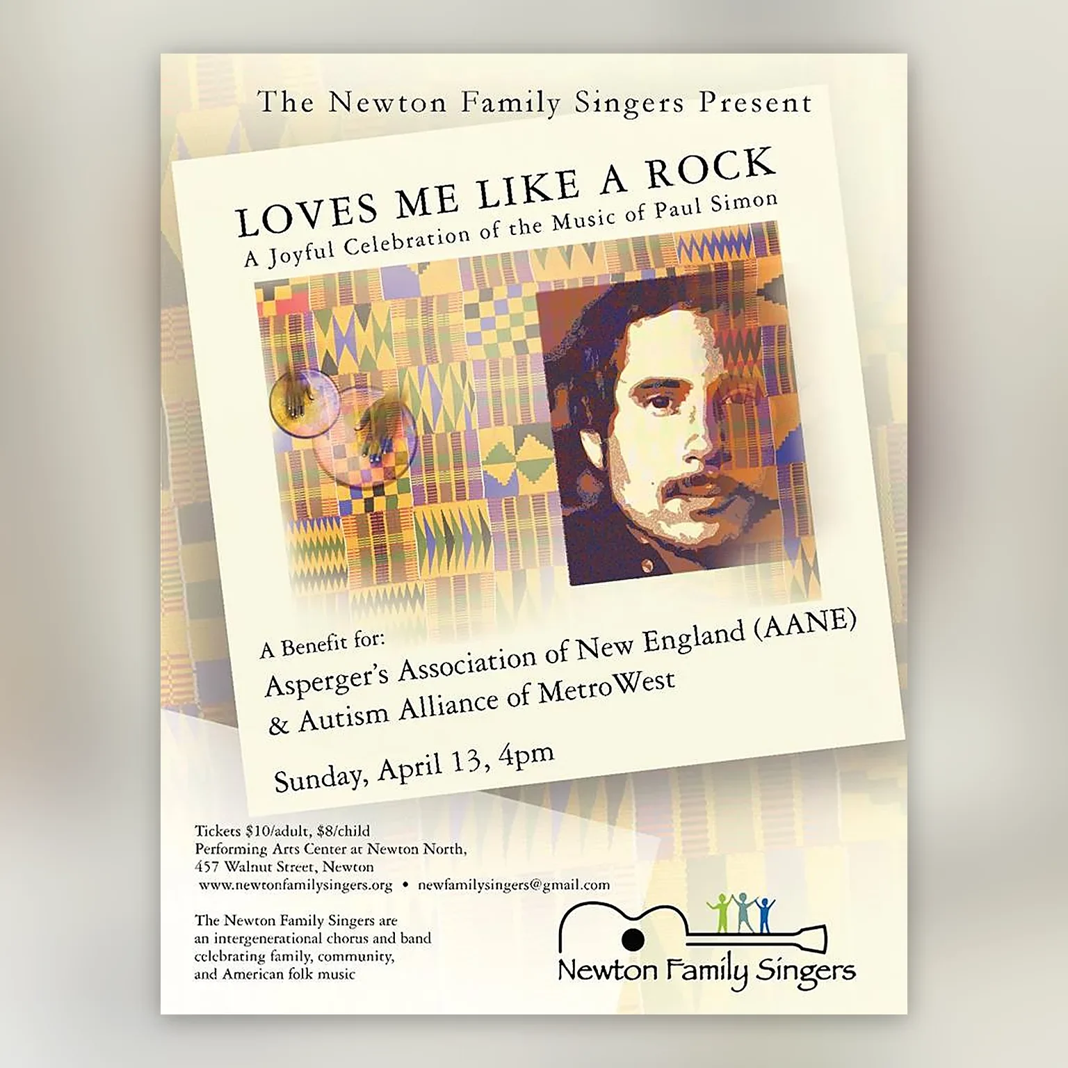 Poster for Loves Me Like a Rock: A Joyous Celebration of the Music of Paul Simon, April 13, 2014