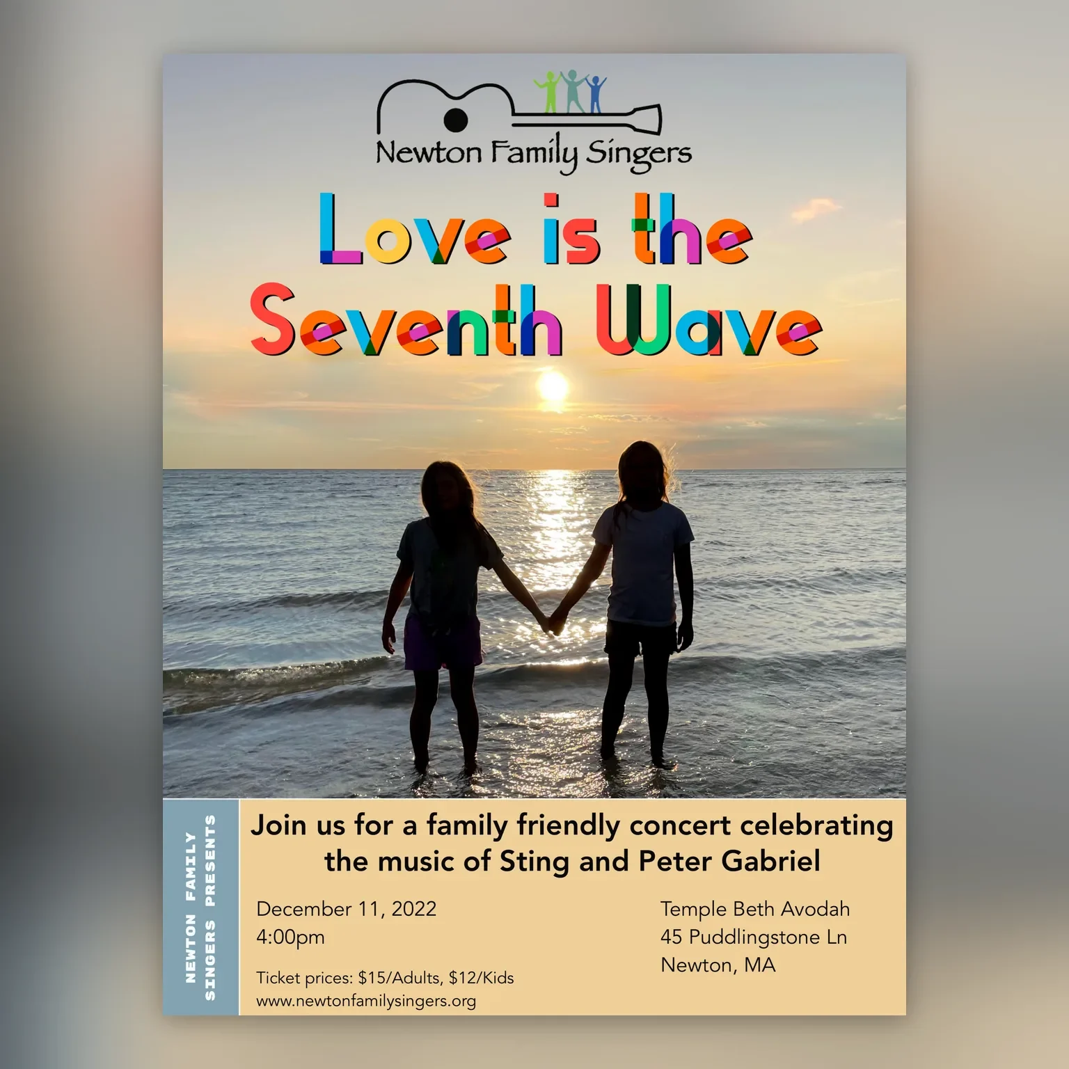 Poster for Love Is the Seventh Wave: The Music of Sting and Peter Gabriel, December 11, 2022
